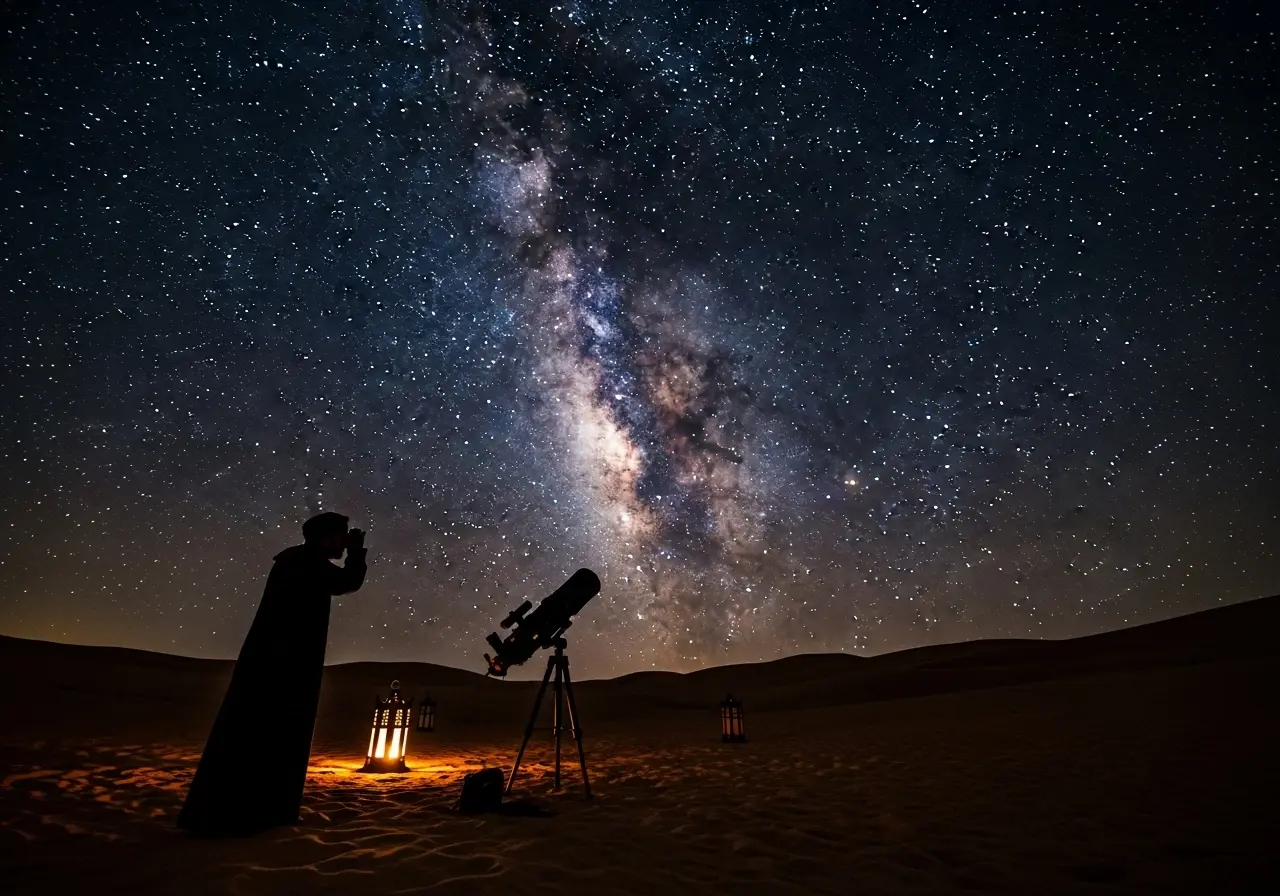 A person enjoying a magical desert stargazing tour under the Milky Way.