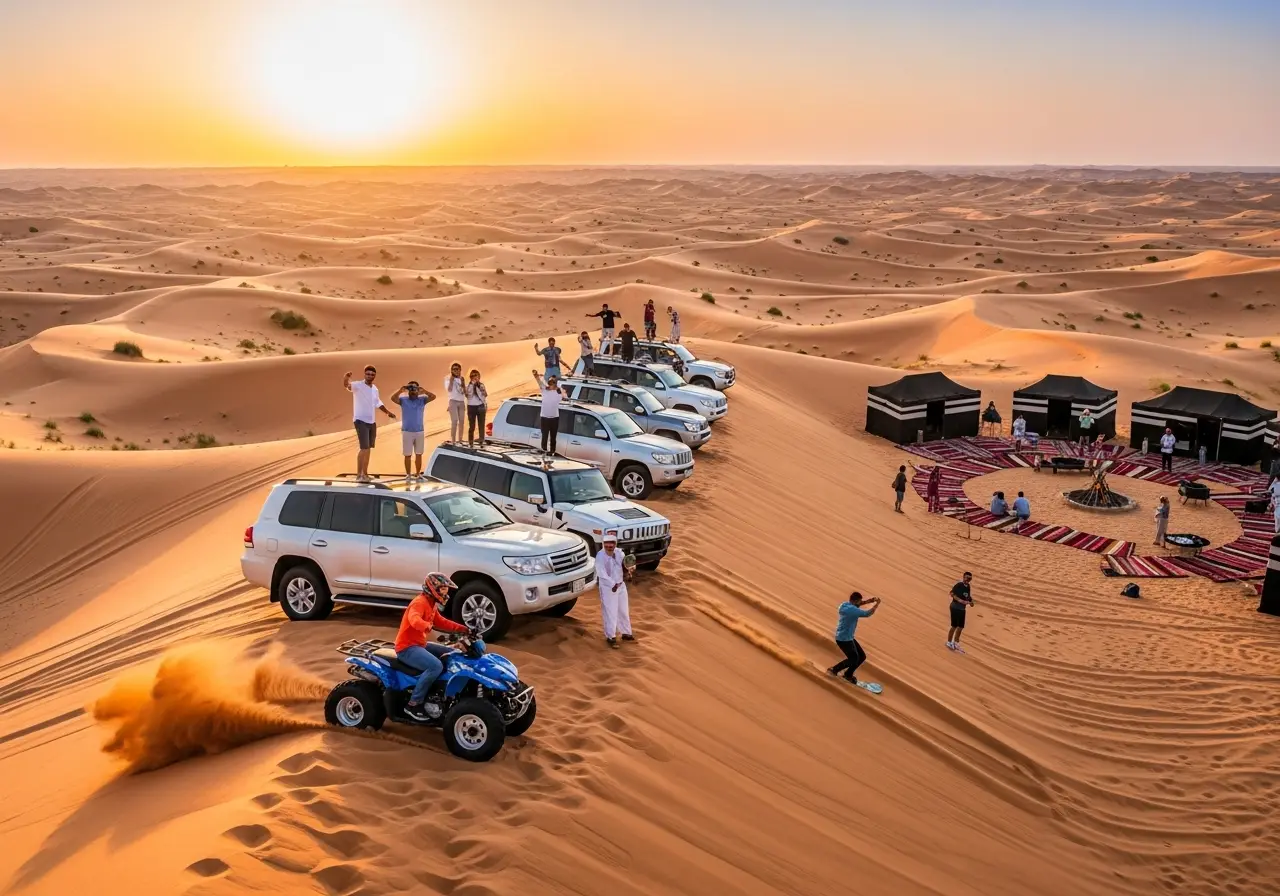 A person reading the desert safari cancellation policy before booking their trip.